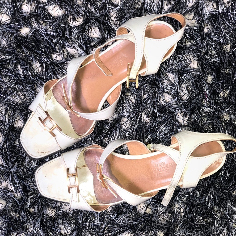 Hermes sandal heels pumps
